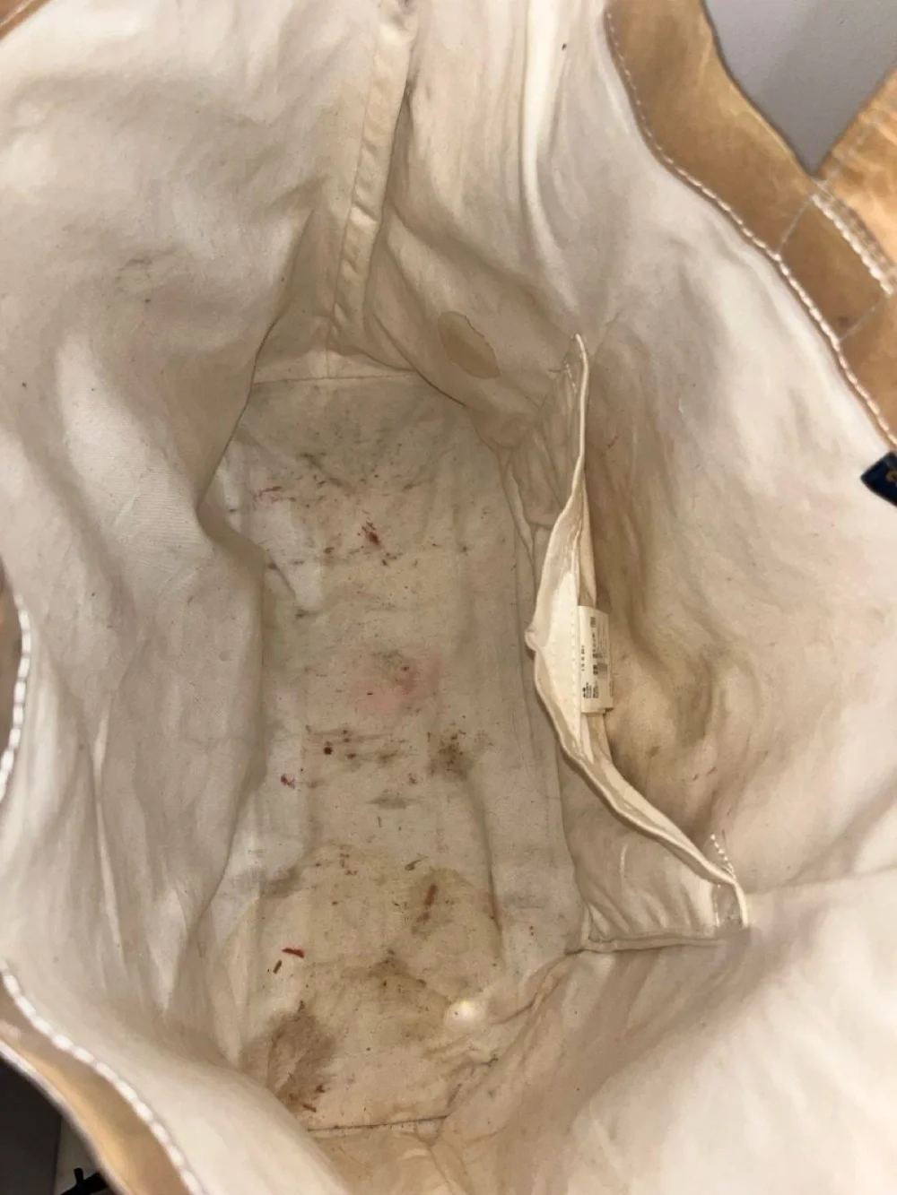Comme des Garcons Tan Shiny Logo Tote Bag